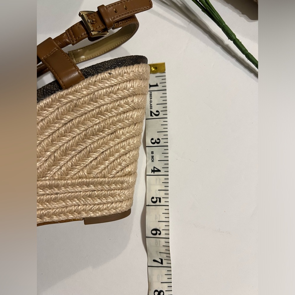 Michael Kors Women’s Brown Leather Espadrille Wedge Heels - Picture 5 of 5